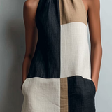 SABRINA | COLORBLOCK HALTER MINI DRESS