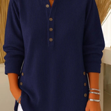 N&L - Ribbed Button Henley Tunic Carol