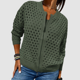 N&L - Open-Knit Zip Cardigan Nancy