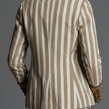 Women’s Boho Striped Printed Lapel Blazer