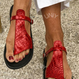 Mackenzie | Crocodile Print Buckle Sandal