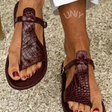Mackenzie | Crocodile Print Buckle Sandal