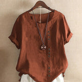 N&L - Breezy Button-Front Blouse Bianca