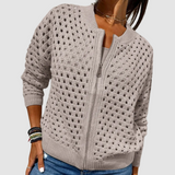 N&L - Open-Knit Zip Cardigan Nancy