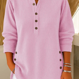 N&L - Ribbed Button Henley Tunic Carol