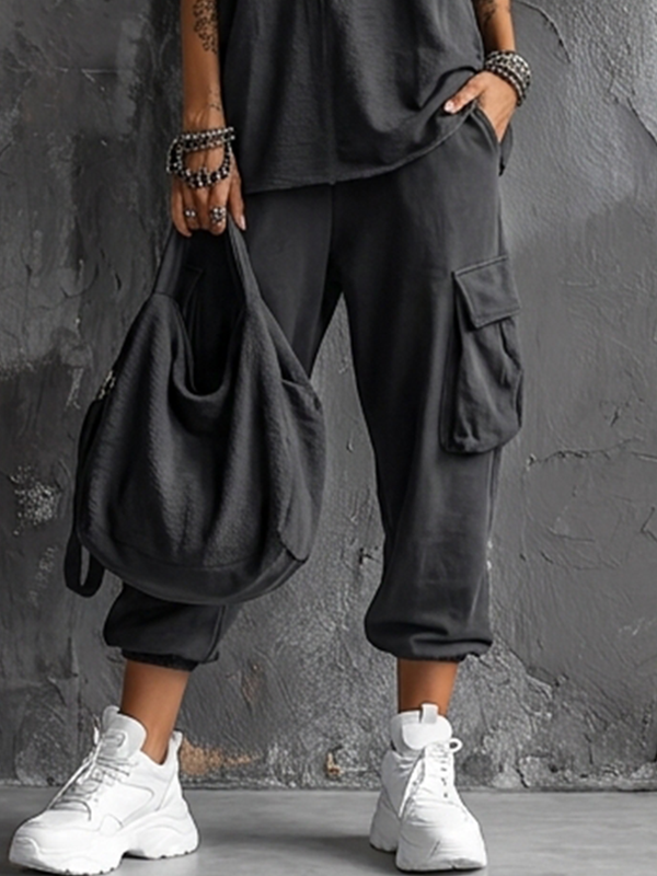 Women's Utility Casual Cotton Blend Cargo Pants MDZ2844D8GMJ