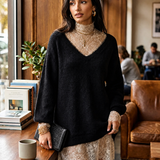 Women's Lace Trim Elegant Knit Mini Dress