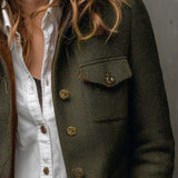 Women’s Vintage Herringbone Contrast Trim Blazer