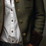 Women’s Vintage Herringbone Contrast Trim Blazer