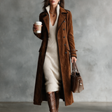 Women's Slim Fit Half Turtleneck V-Neck Long Sleeve Knitted Belted Midi Dress MDA1683I7Y