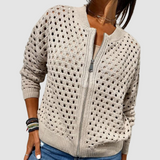 N&L - Open-Knit Zip Cardigan Nancy