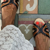 Ebony | Colour-Block Slingback Sandal