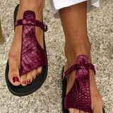Mackenzie | Crocodile Print Buckle Sandal