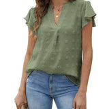 N&L - Chic Patchwork Ruffle Blouse Kari