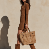Women's Half‑Zip Suede Shift Dress For Western Casual Outing MDZ2149H9LYL