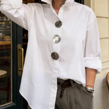 N&L - Elegant Large-Button Blouse Sophie