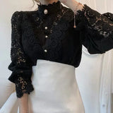N&L - Long Sleeve Lace Detail Shirt Tove