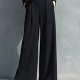 Women's Black Classic Knit Turtleneck Wide - Leg Jumpsuit MDA2133J5I