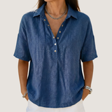 N&L - Button Detail Collar Blouse Willow