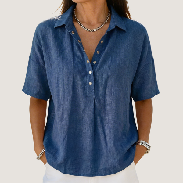 N&L - Button Detail Collar Blouse Willow