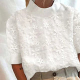 N&L - Embroidered High Collar Blouse Carla