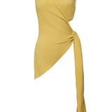 Yellow Palmera One Shoulder Top