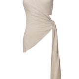 Beige Palmera One Shoulder Top