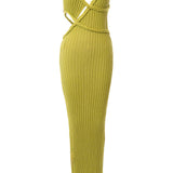 Lime Drift And Dream Braided Maxi Dress