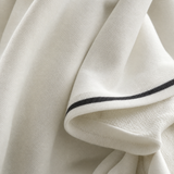 Women's Minimalist White-trimmed Button-down Collar Sweatshirt Maxi Dress MDA0958L0Y