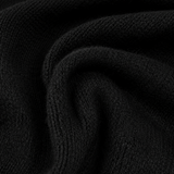 Women's Elegant Black Knitted Turtleneck Long-sleeved Loose-fitting  Midi Dress With No Pockets MDA1974L7AN