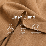 Women's Modern Khaki Linen Blend Draped Asymmetric Short Sleeve