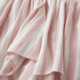 Women's Casual Pink Stretch-knit Sleeveless Round-neck Top Paired With A Woven Pink Printed Maxi Skirt MDZ0986G3LXY