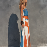 Women's Casual Printed Woven Sleeveless Maxi Dress With Spaghetti Straps MDZ0991F2LXY