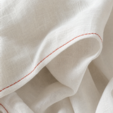Women's Minimalist Linen-Blend Contrast-Stitched Blouse & Wide-Leg Pants Set MDZ1599E9Y