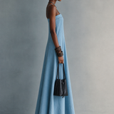 Women's Casual Blue Cotton-linen Sleeveless Camisole Maxi Dress MDZ1660F0LXY