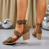 Vivienne Suede Buckle Heels