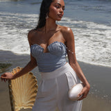 Blue Arielle Bustier Top