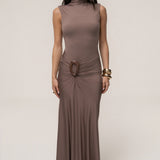 Mocha Kora Sleeveless Maxi Dress