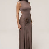 Mocha Kora Sleeveless Maxi Dress
