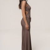 Mocha Kora Sleeveless Maxi Dress
