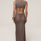 Mocha Kora Sleeveless Maxi Dress