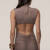 Mocha Kora Sleeveless Maxi Dress