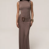 Mocha Kora Sleeveless Maxi Dress
