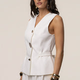 White Costa Tailored Pant Set