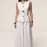 White Costa Tailored Pant Set