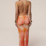 Orange  Dawn Draped Maxi Dress