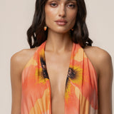 Orange  Dawn Draped Maxi Dress