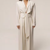 Cream Estate Pleated Trouser