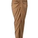 Beige Cabana Slit Maxi Skirt