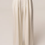 Cream Estate Pleated Trouser